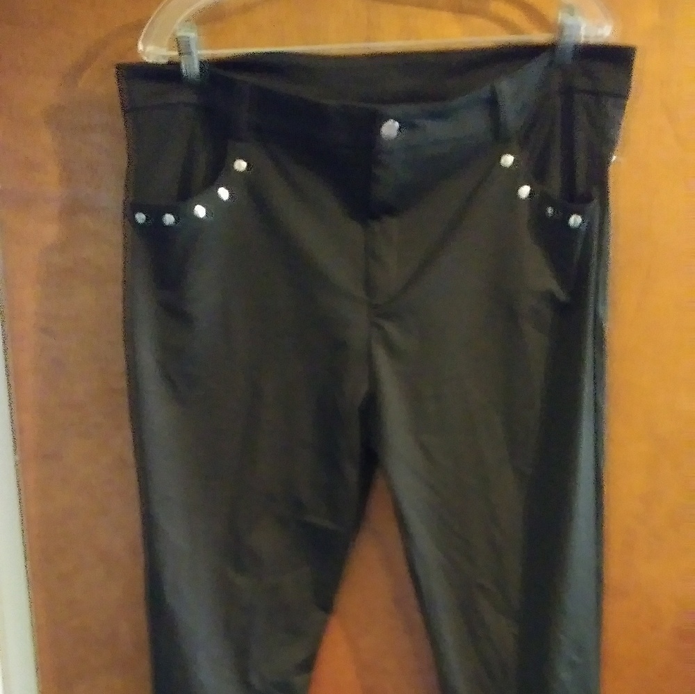 Black simple A line skirt.